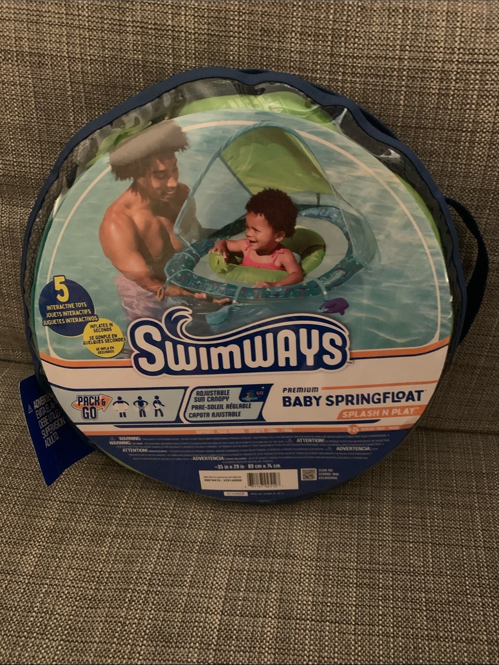NIB SwimWays Baby Splash N Play SpringFloat (incl 5 toys)